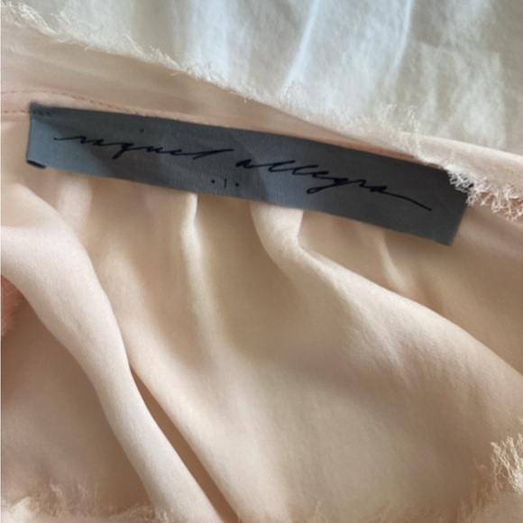 Raquel Allegra Long Sleeves Crew Neck Silk Dress SZ M - Picture 4 of 5